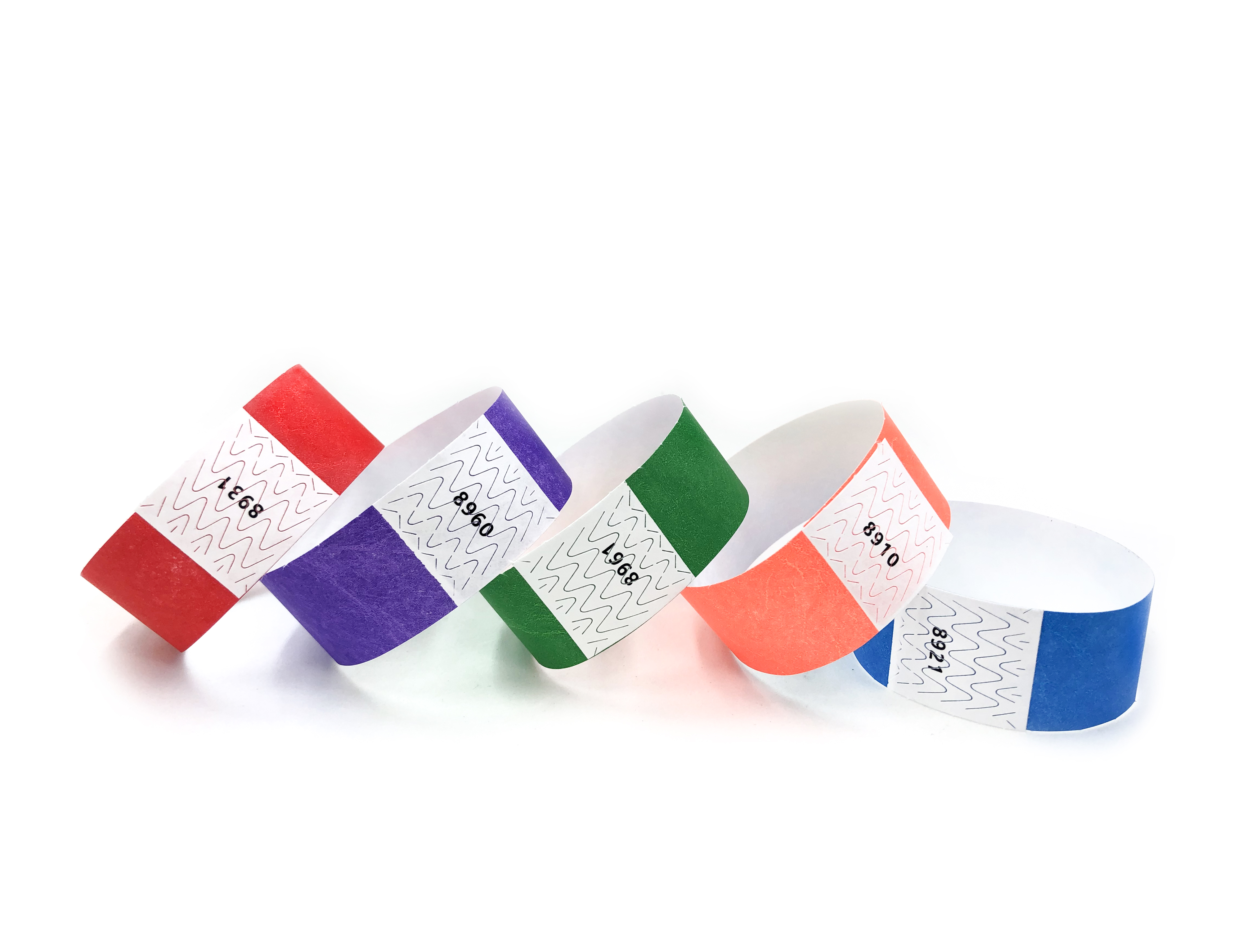 tyvek bracelets are created out of paper. Easily customizable for your event